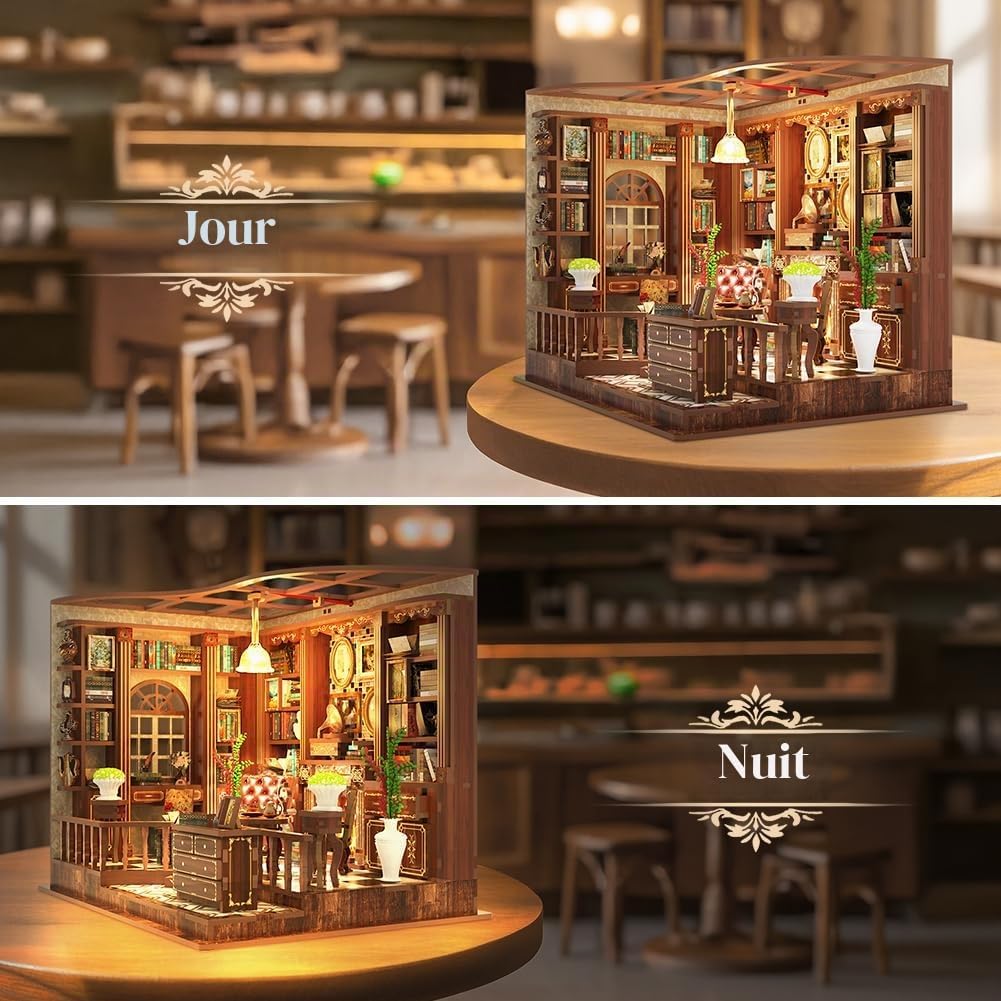 Thumbnail 5 de Aolso AW02-001 Book Nook bouwset met 248 houten onderdelen en ledverlichting