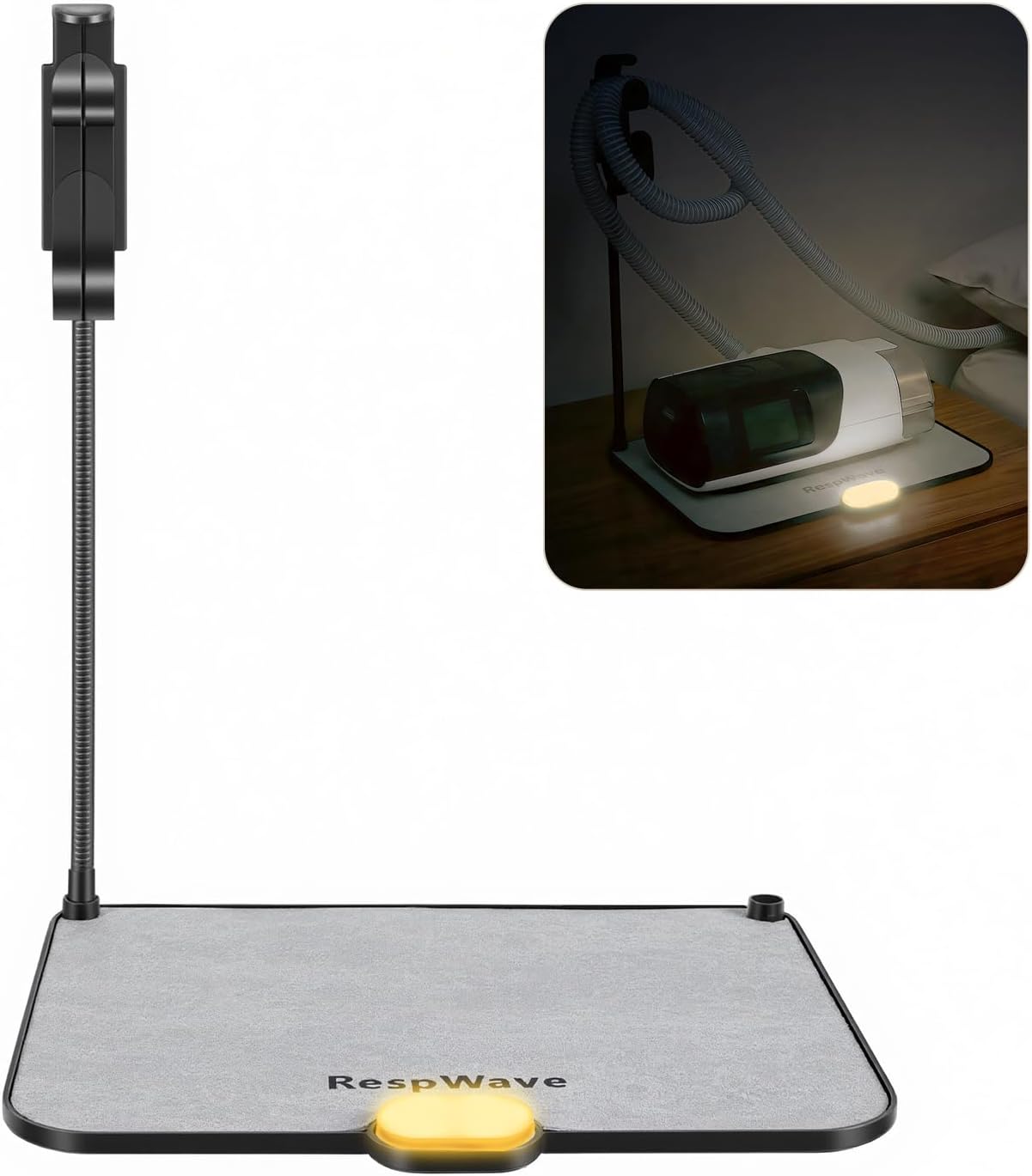 Detalle de CPAP Hose Holder with Absorbent Mat