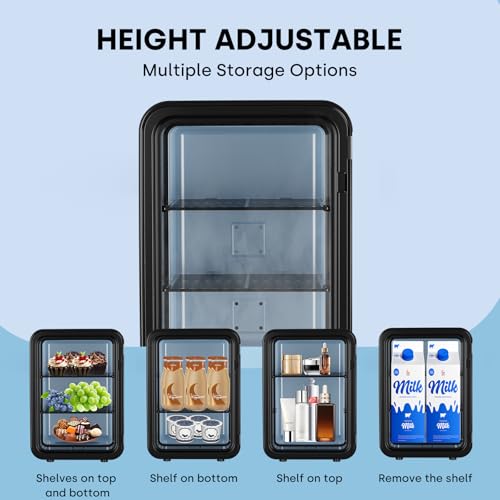 Detalle de Enventor Mini Frigo 10L, Double Système de Refroidissement, Noir
