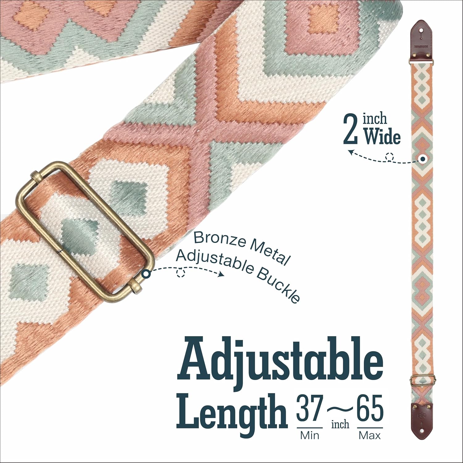 Detalle 1 de BOONSPARK Guitar Strap 2-Inch Wide