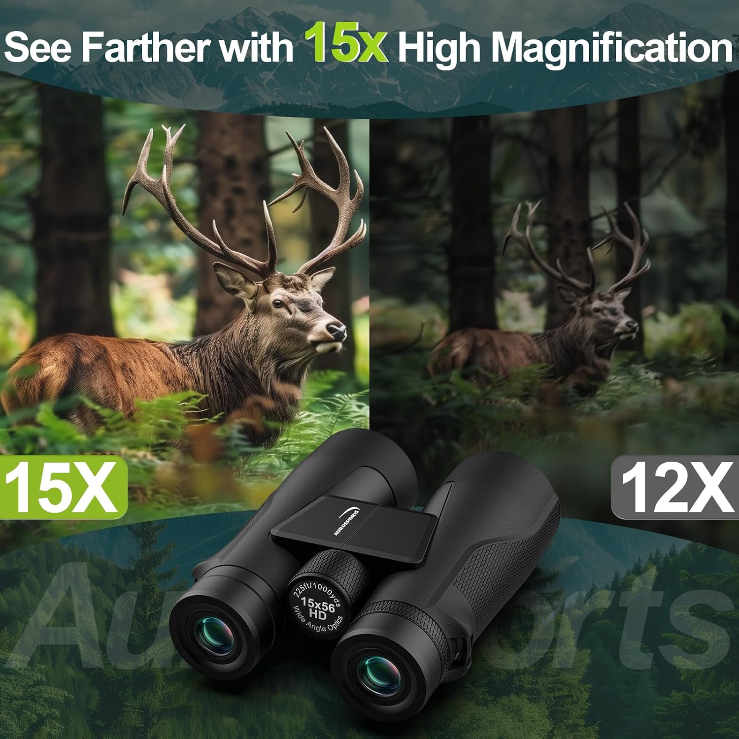 Detalle de Aurosports 15x56 High‑Powered Binoculars for Adults