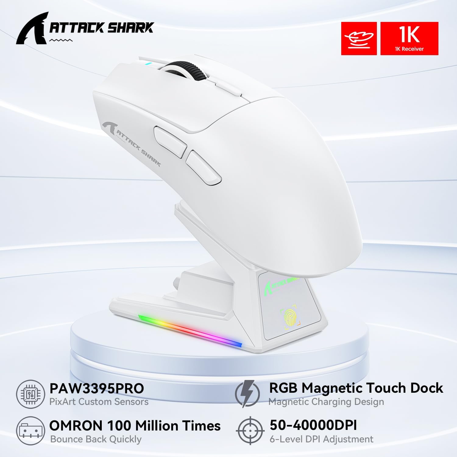 Detalle 2 de Attack Shark X1 gaming mouse 40,000 DPI