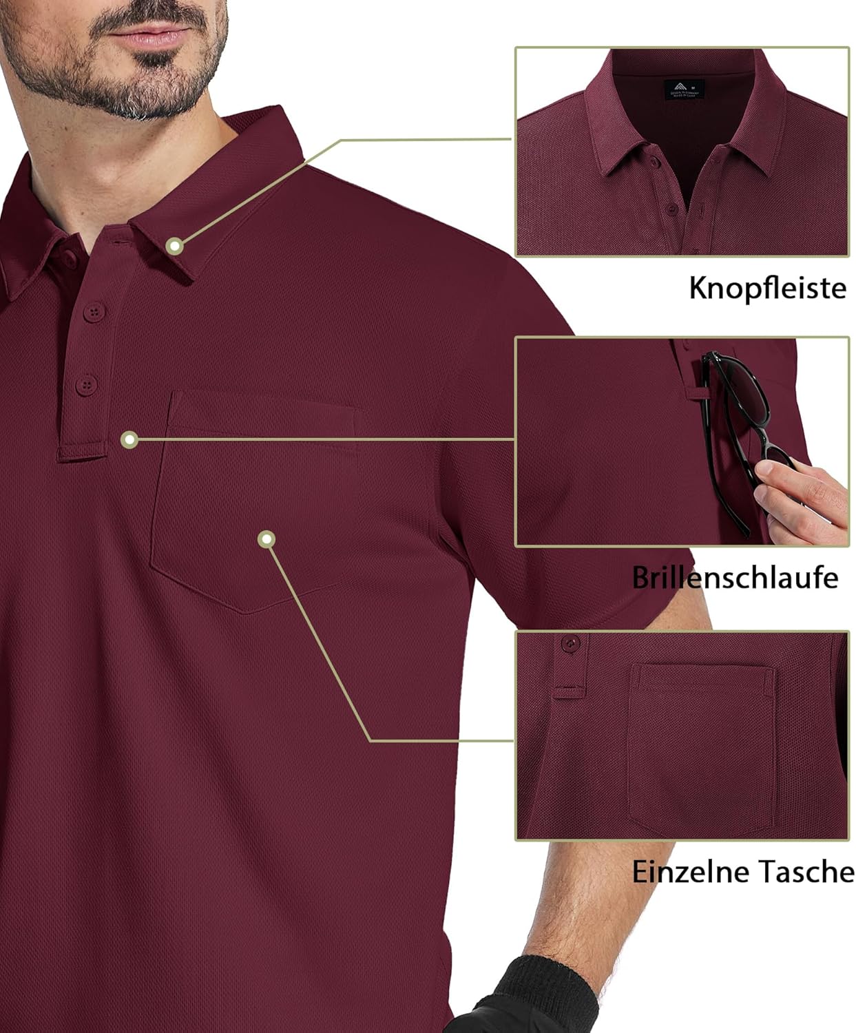 Thumbnail 2 de SwissWell lot de 2 polos homme manches courtes golf respirant anti-transpiration