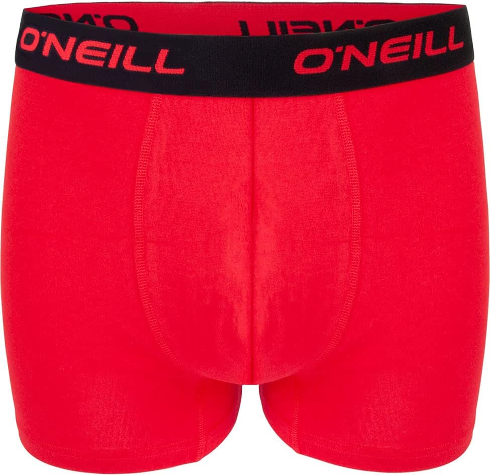 Detalle de O’Neill Herren-Boxershorts im 6er-Pack aus Baumwolle (ohne Eingriff) – Basic-Trunks in Schwarz/Rot/Blau