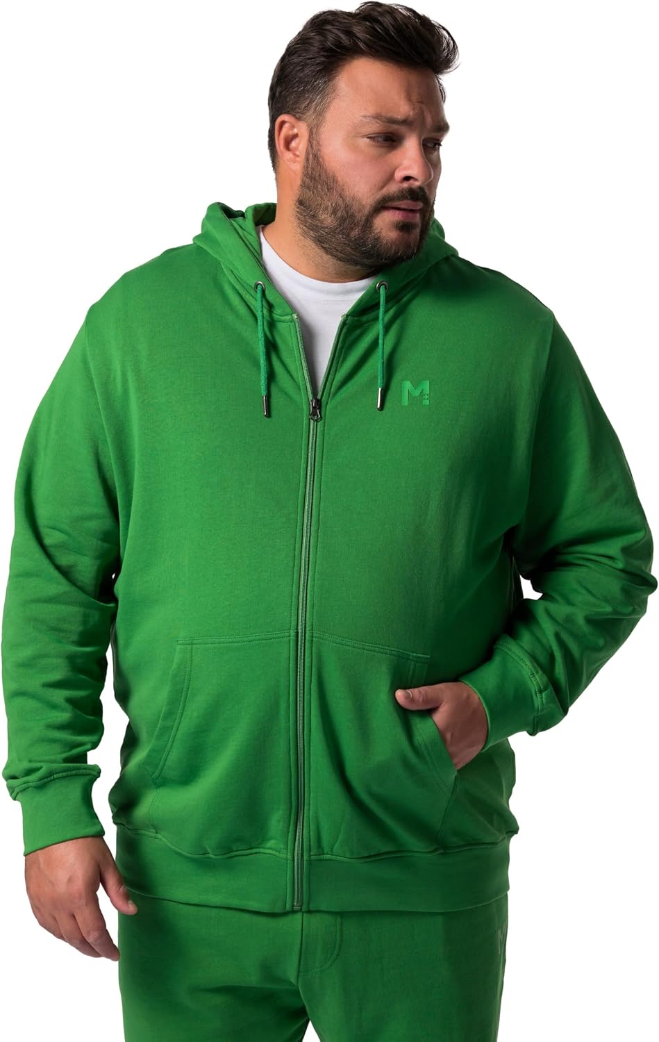 Detalle 2 de Men Plus Veste à Capuche en Molleton – Grandes Tailles L-8XL, Collection Basic