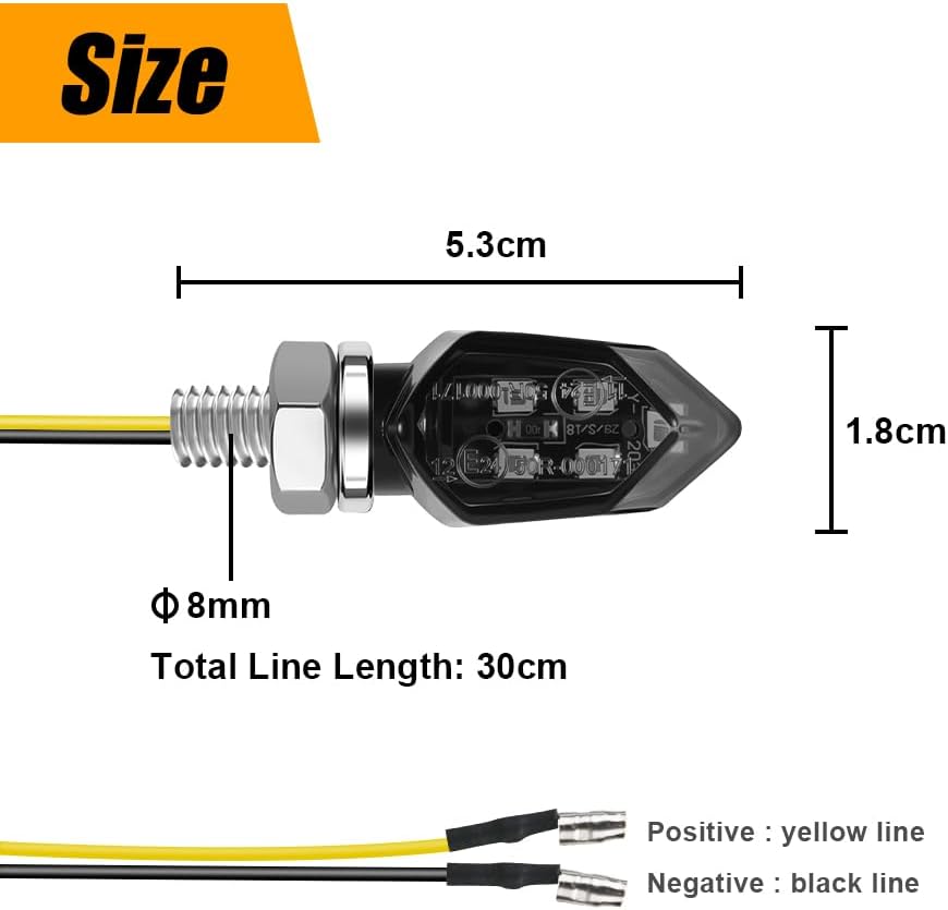 Thumbnail 1 de URAQT Motorcycle LED Turn Signal Light – 4 Pack Universal, Waterproof 12V Indicators