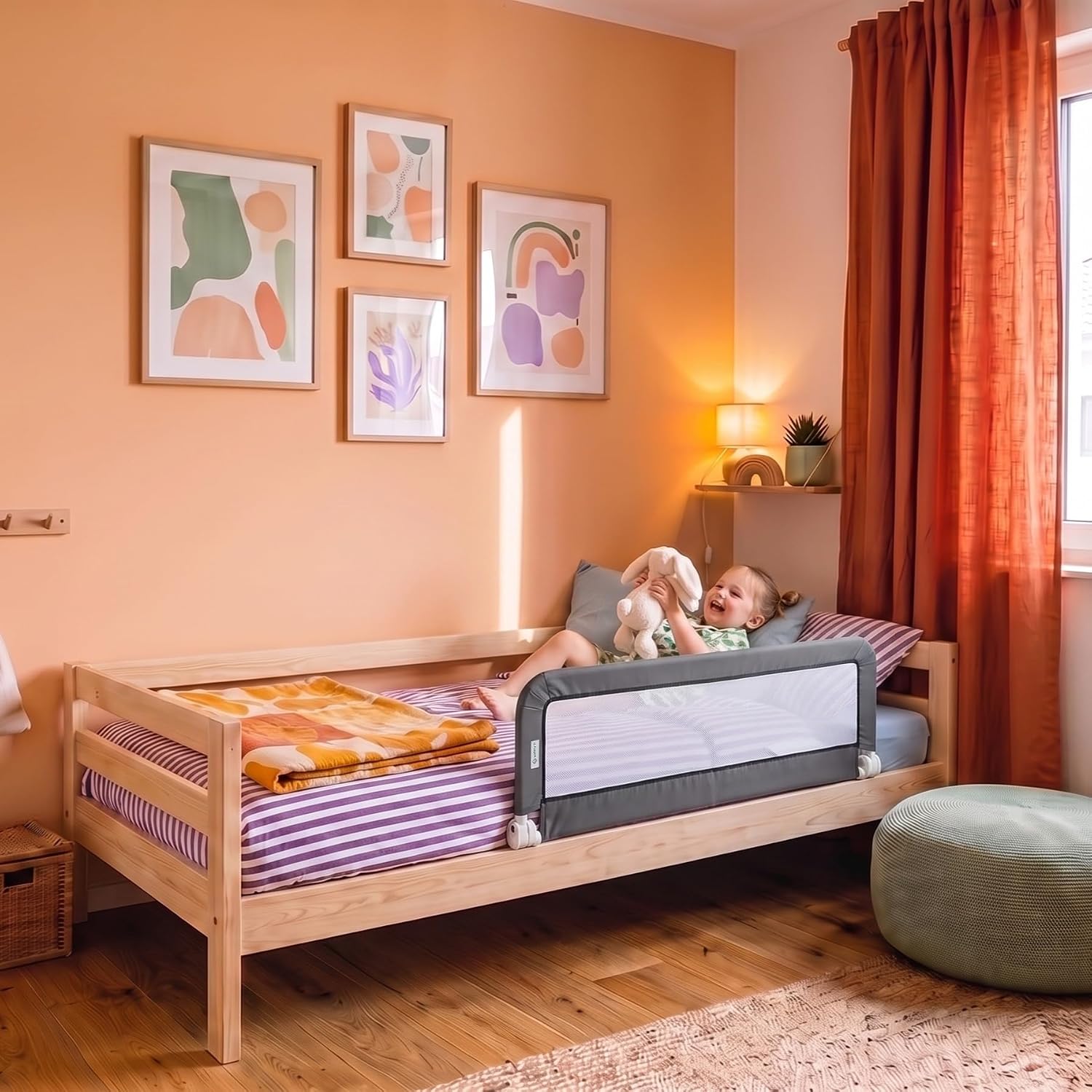 Detalle de Safety 1st Portable Bed Rail – zusammenklappbares Bettgitter für Reise und Zuhause