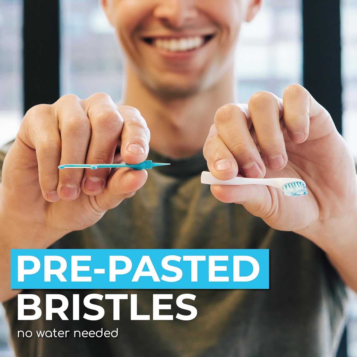 Detalle de Brushee - The Evolution of Oral Care: 4-in-1 Portable Brush with Paste, Floss, and Pick (24-Pack)