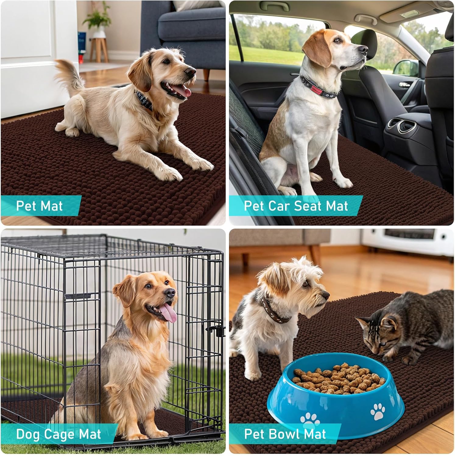 Thumbnail 6 de OLANLY Chenille Dog Door Mat (70x46) for Muddy Paws—Absorbent, Non-Slip, Washable Entryway Doormat