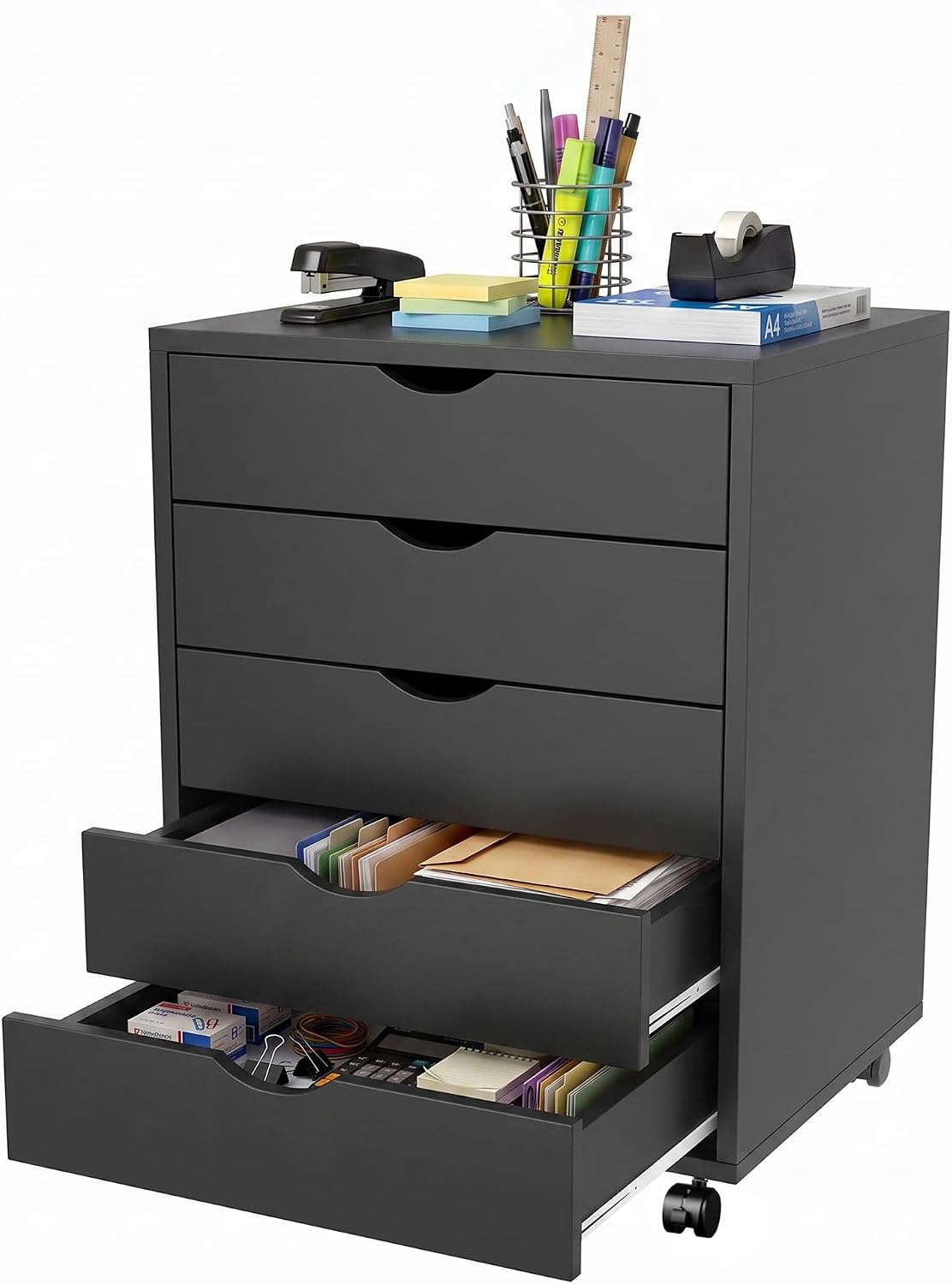 Detalle de 5-Drawer Storage Chest, Black
