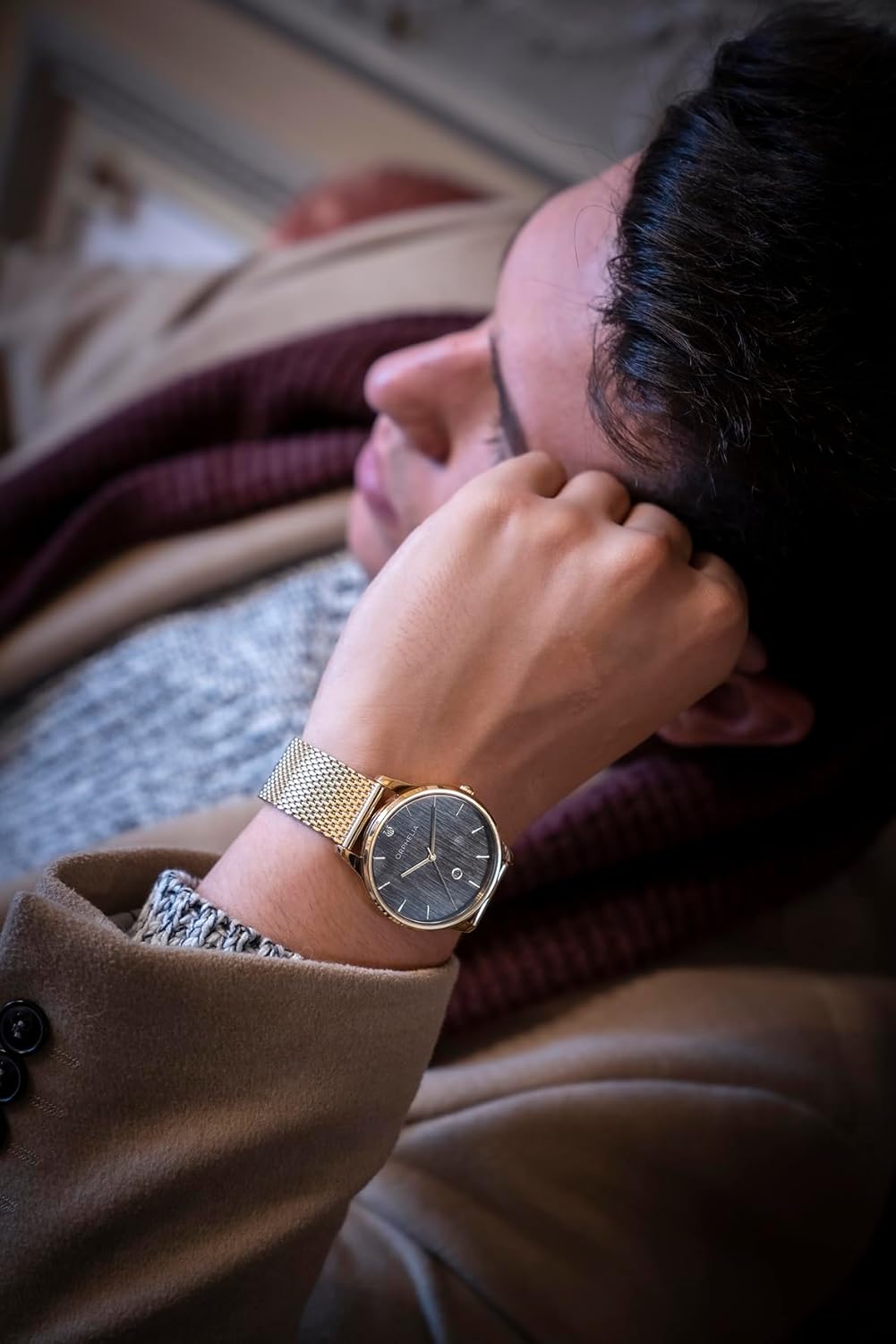 Thumbnail 4 de Orphelia Portobello Homme: montre analogique quartz, boîtier doré et bracelet acier