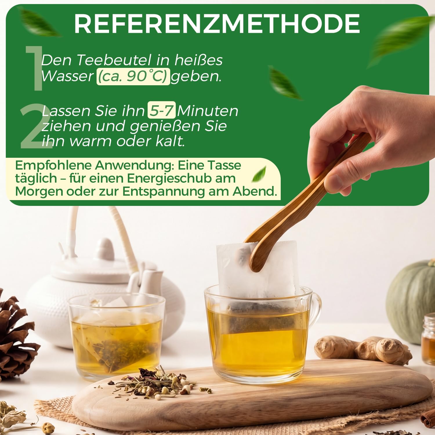 Thumbnail 4 de Detox Tee Zum Abnehmen – 28 Tage Kräutermischung mit Grüntee, Lotusblatt, Cassia & Moringa