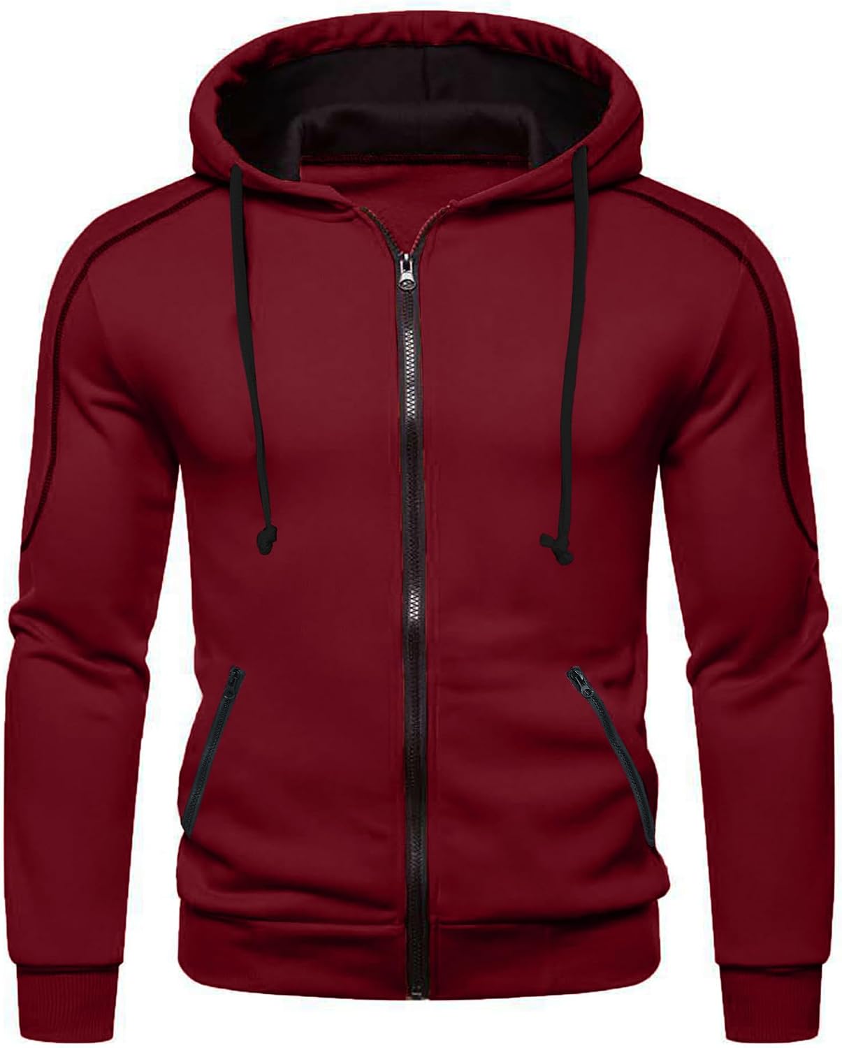 Detalle 2 de Mens Hoodie Zip up Hooded Sweatshirt with Zipper Pocket