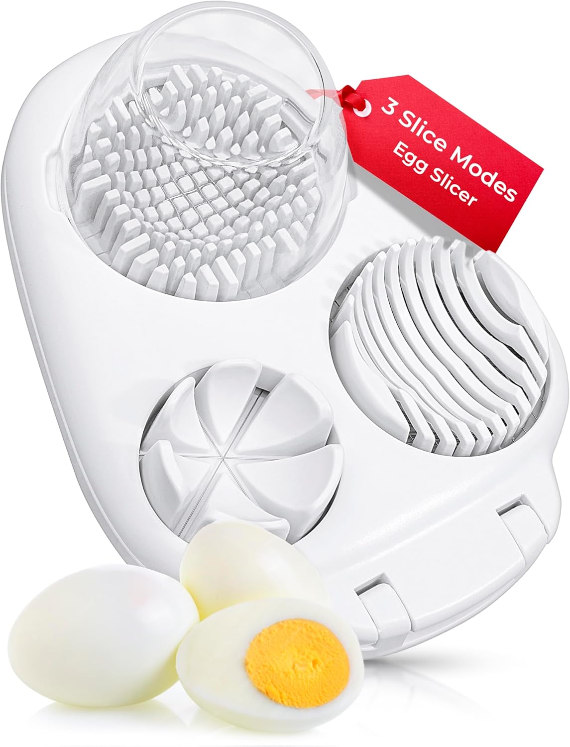 CraftyCrocodile Egg Slicer for Hard Boiled Eggs (3 Slice Modes) Stainless Steel Egg Cutter
