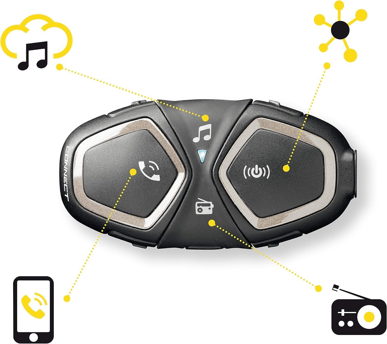 Detalle de INTERPHONE CONNECT HD - Doppio: Interfono casco moto stereo 40 mm, autonomia 12h, IP67