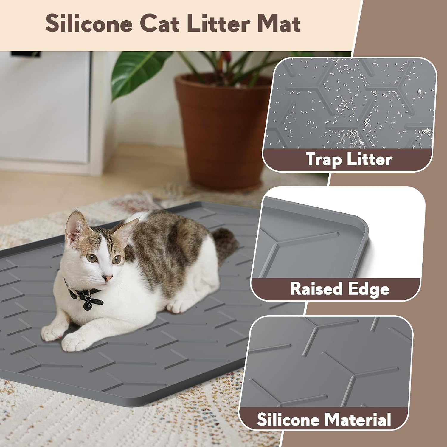 Detalle de Garoopion cat litter mat 86x56cm
