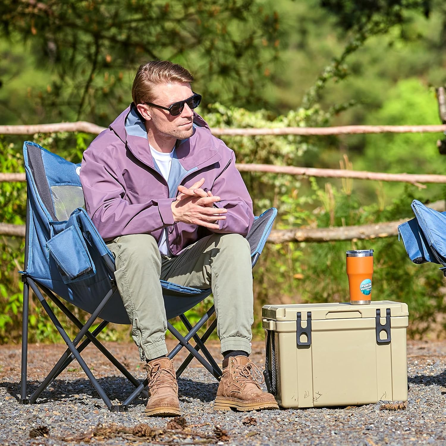 Thumbnail 1 de Portal Campingstuhl Faltbar Klappstuhl Camping Klappbar – XXL mit Armlehnen, 150 kg belastbar