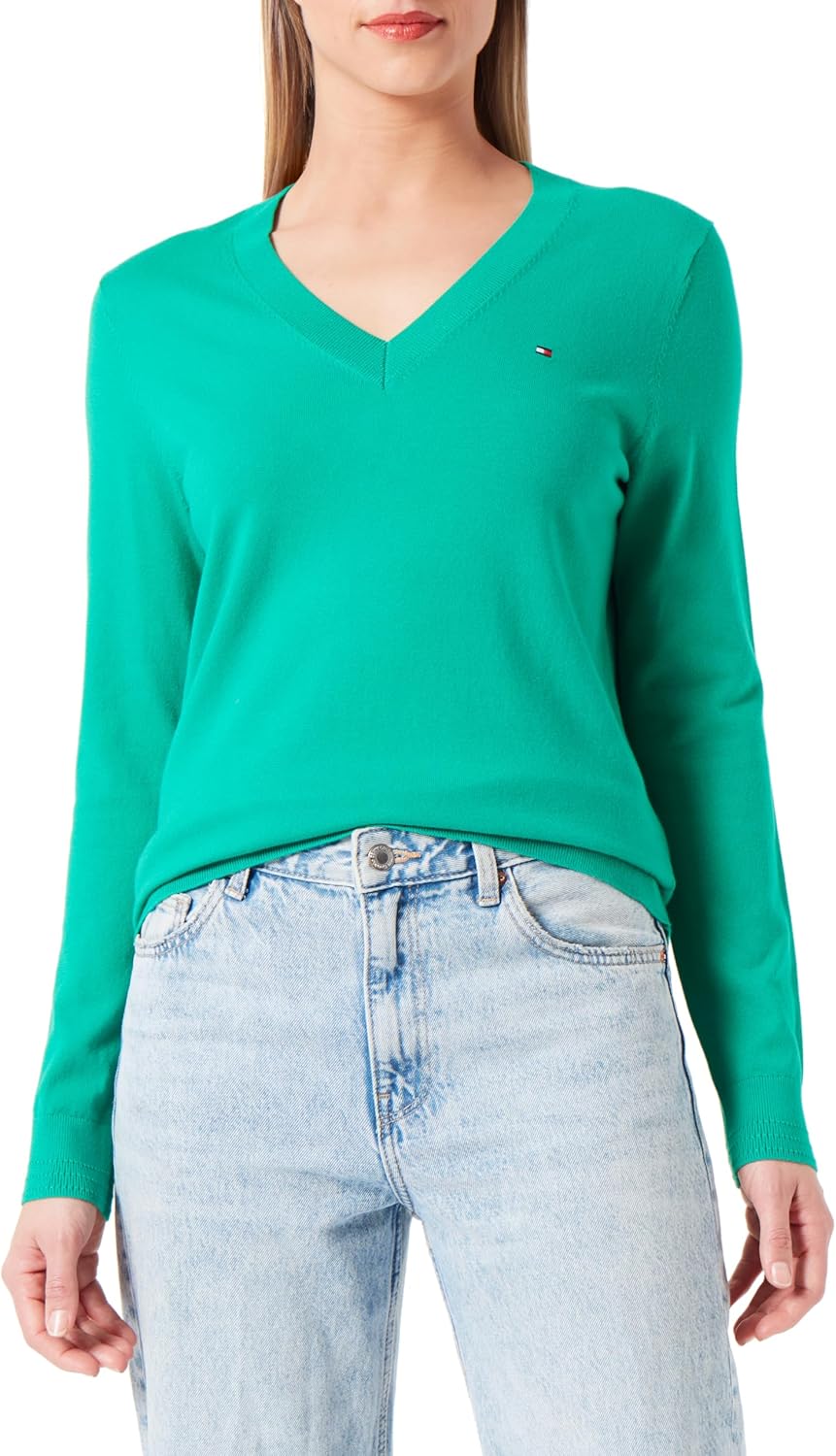 Thumbnail 6 de Tommy Hilfiger Donna Pullover Jersey V-Neck in Maglia