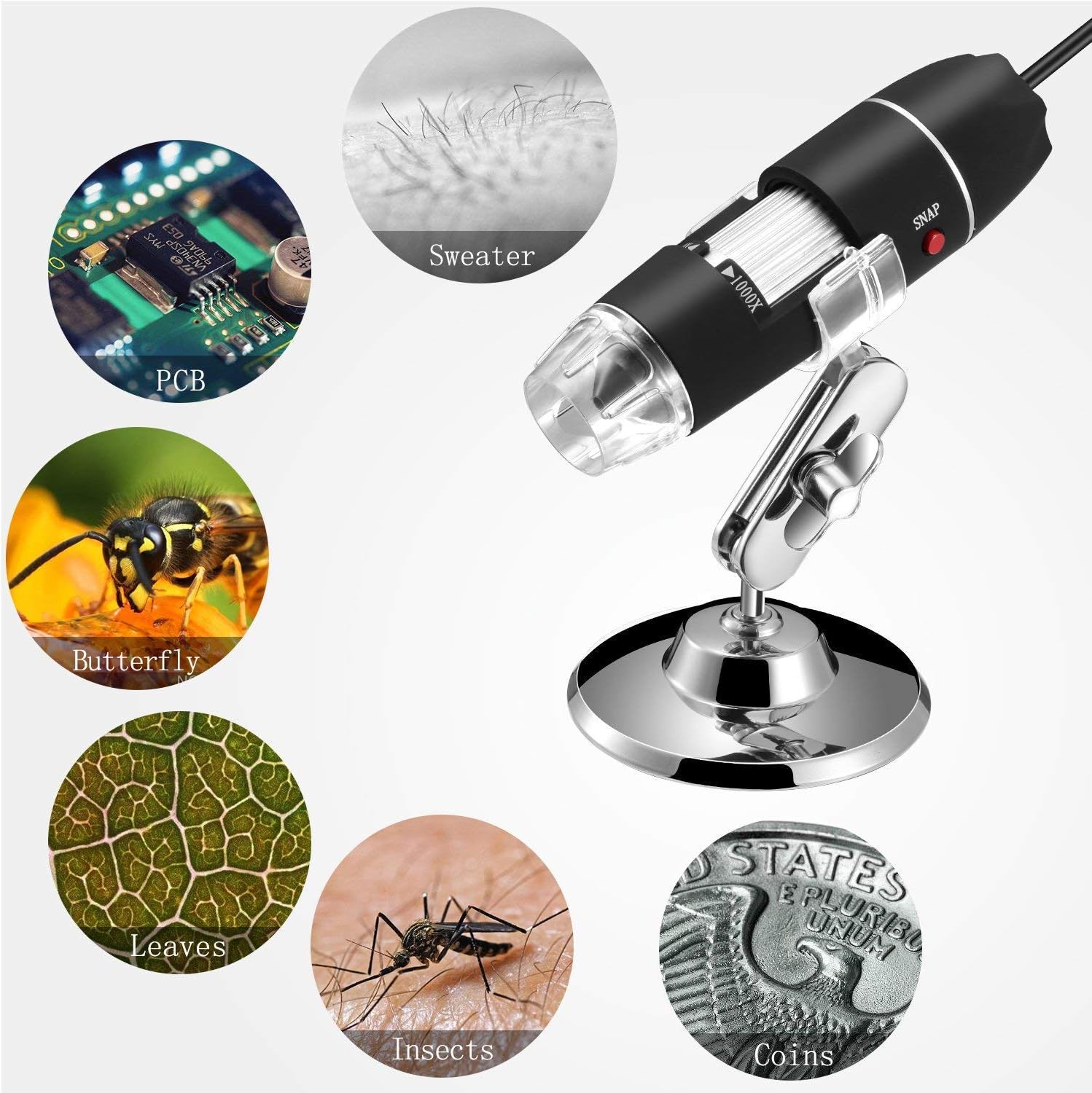 Detalle 2 de Jiusion 40–1000x USB 2.0 Digital Microscope