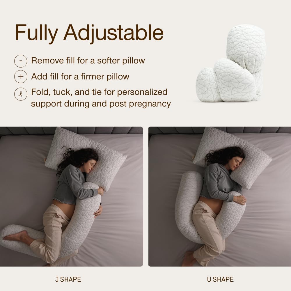 Detalle de Coop Home Goods CPL003MT-00 Adjustable Maternity Pillow, Memory Foam, Washable Cover