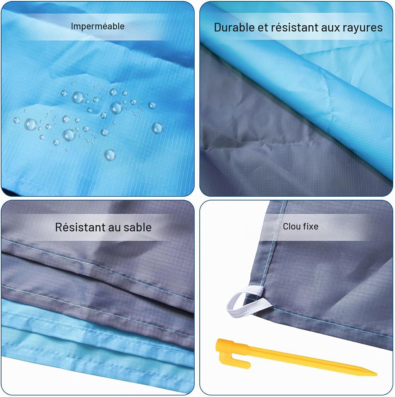 Detalle de Gigmeta GM-STD-140 strandmat van nylon, 200 x 140 cm, water- en zandbestendig