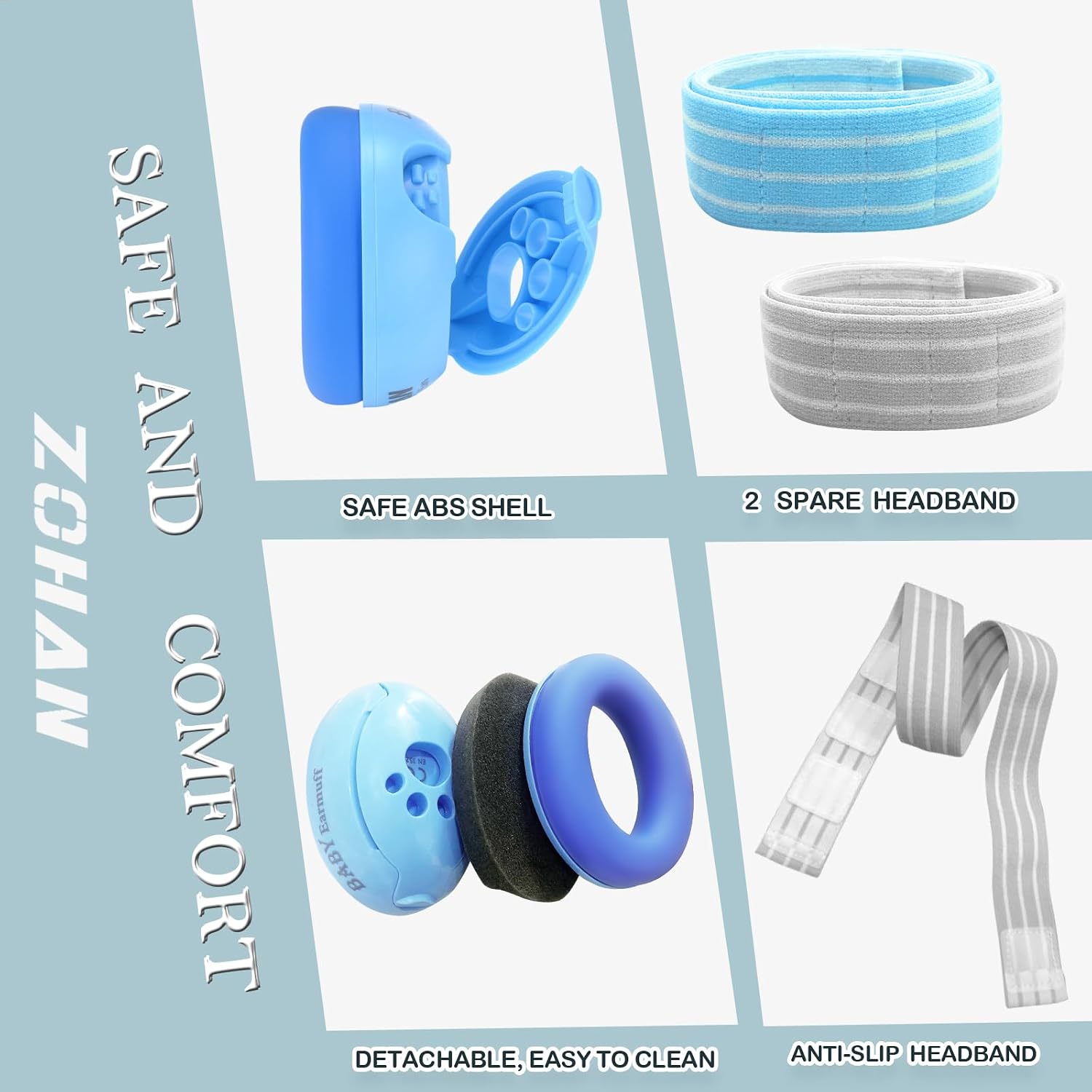Thumbnail 4 de ZOHAN 001 Baby Ear Defenders: 23dB SNR, Adjustable Headband for Infants and Toddlers (Blue)