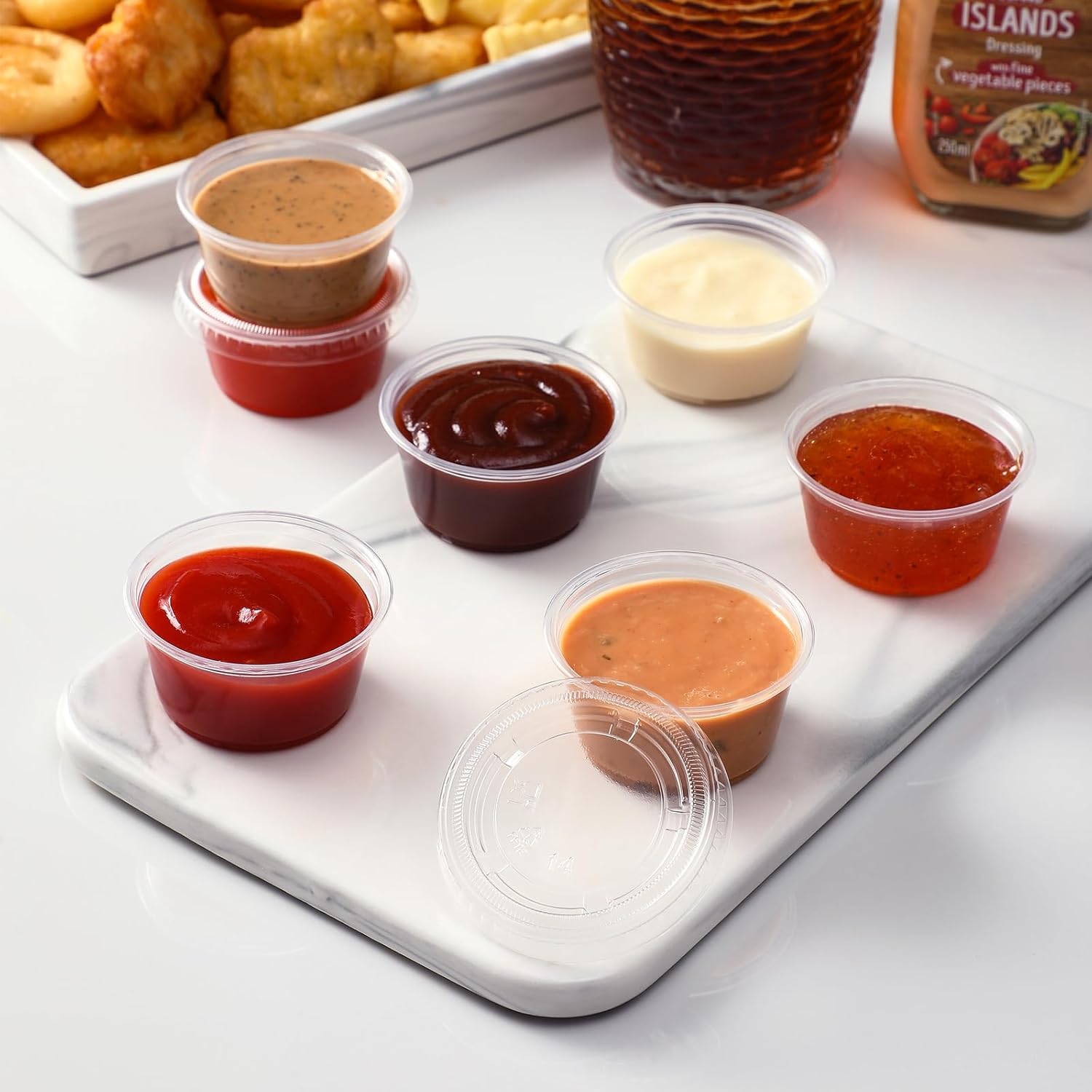 Thumbnail 3 de AOZITA 400-Piece Set of 2 oz Jello Shot Cups with Lids (Stackable, BPA-Free)