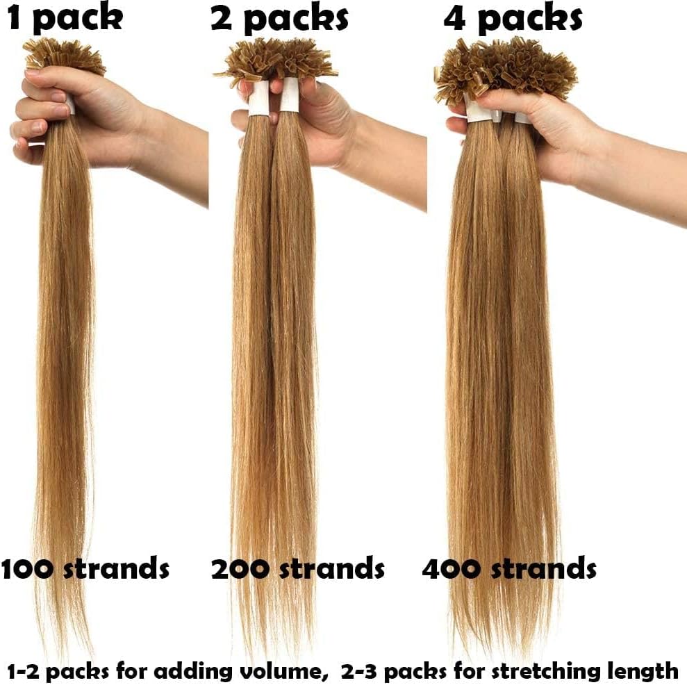 Detalle de SEGO Extension Kératine Cheveux Naturel Ombre 60 cm – 100 mèches 0,5 g