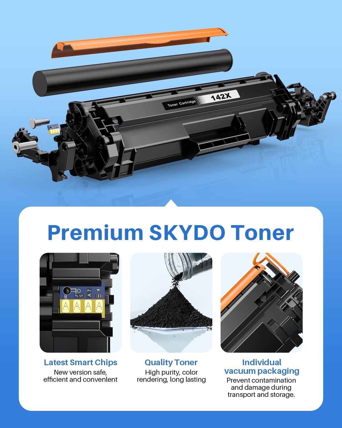 Detalle de Skydo Toner 142X compatible HP 142X W1420X 142A pour LaserJet M110/M110w/M139/M139w/M140/M140w – pack 2 noir