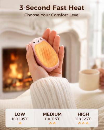 Detalle de Bearwind Rechargeable Hand Warmers, 2-Pack, Magnetic Pocket Warmers in Pink
