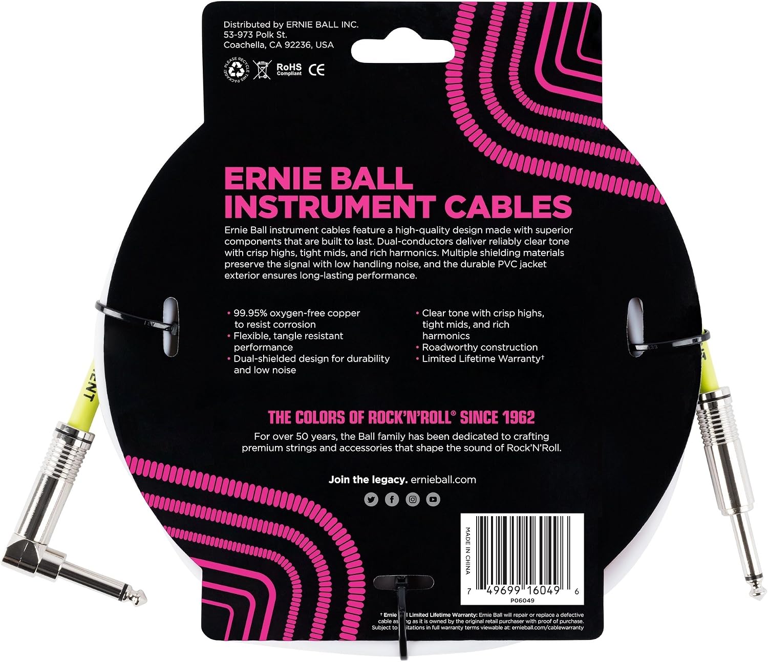 Detalle de Ernie Ball Instrument Cable 10ft