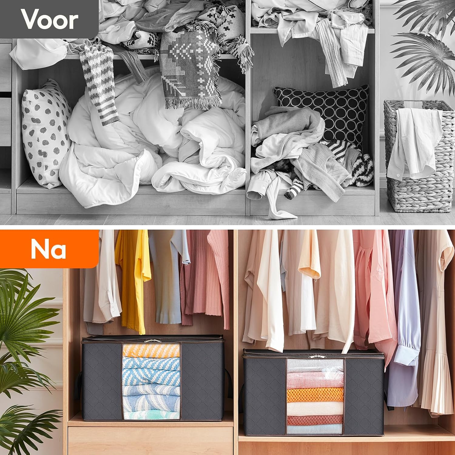 Thumbnail 4 de Lifewit 3 x 90L opbergtassen voor kleding, opvouwbaar met kijkvenster