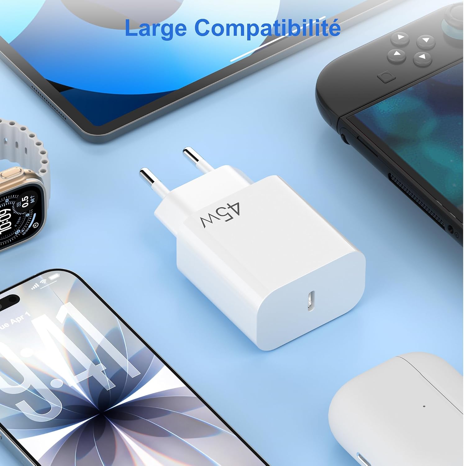 Detalle 2 de YISH chargeur USB C 45 W GaN