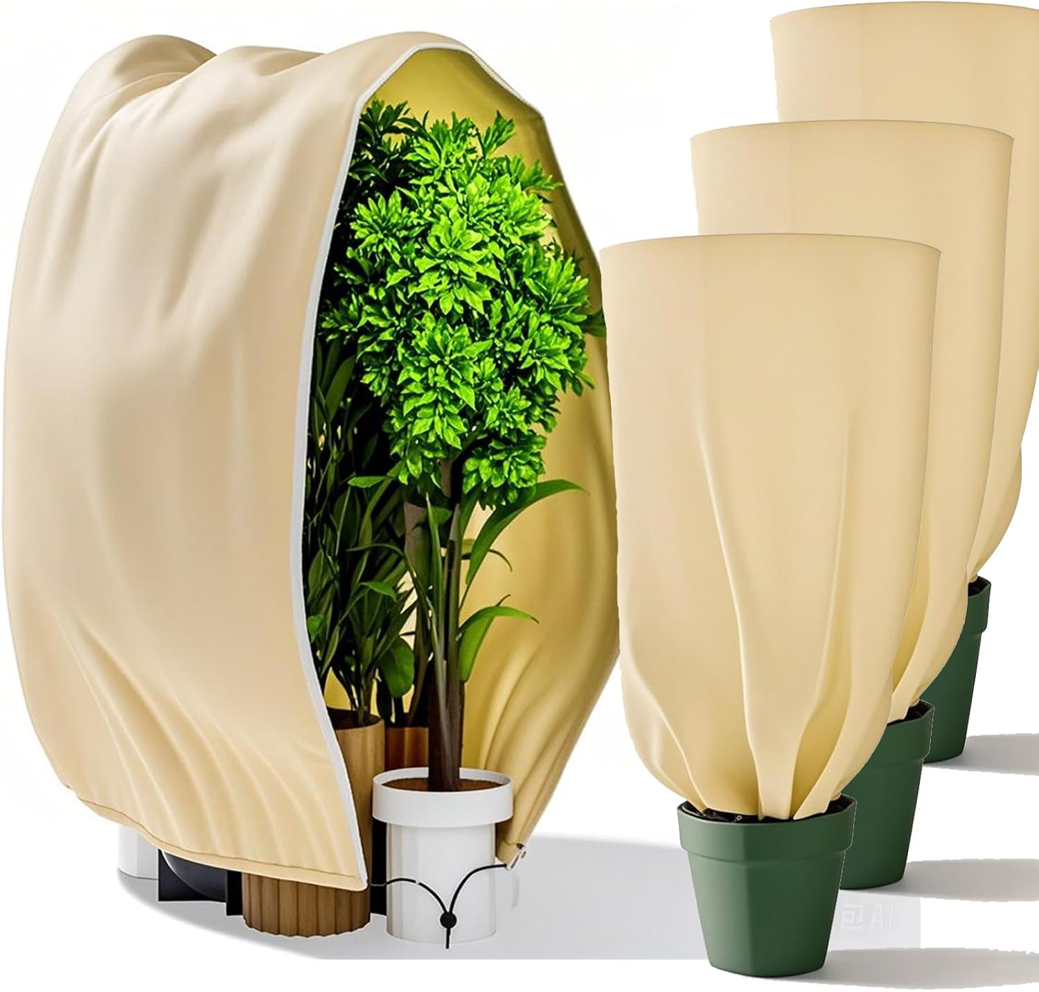 Detalle de Scalnuvyyh Plant bag-3pack winterhoezen voor potplanten, 70 g/m², 180 x 120 cm