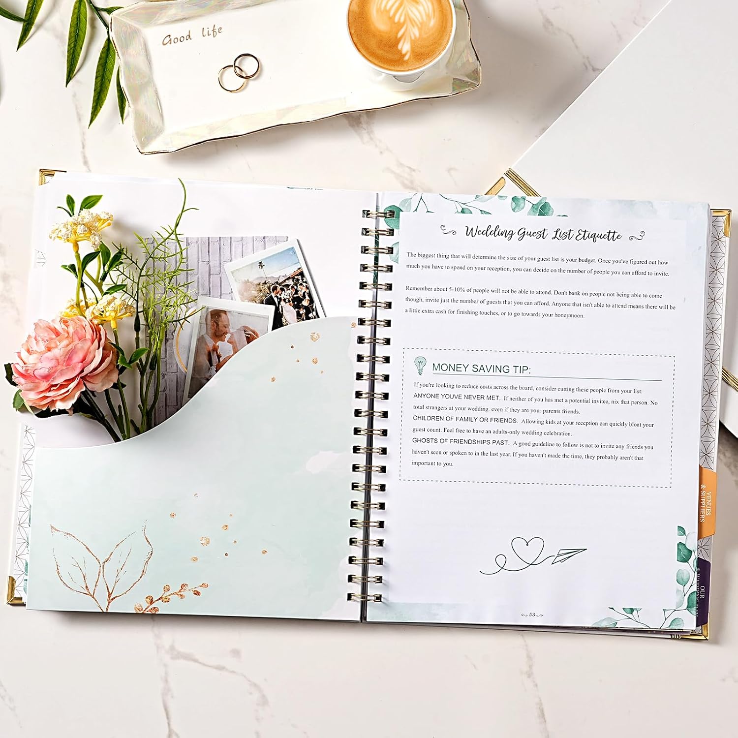 Thumbnail 6 de Wedding Planner: 5-Section Hardcover Bride’s Organizer, 9" x 11.9", Beige