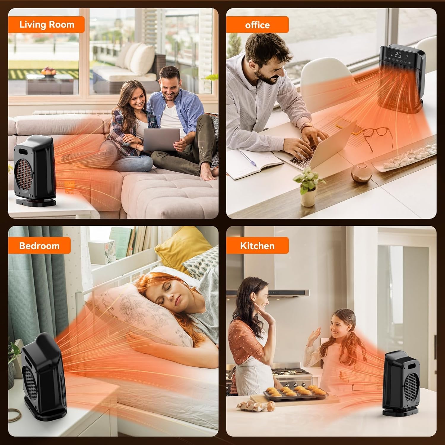 Thumbnail 6 de YASHE 1800W Electric Heater Portable Space Heater