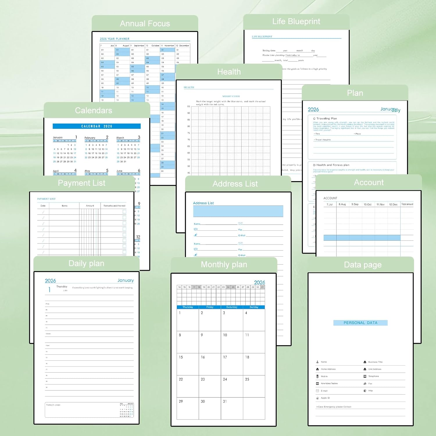 Thumbnail 2 de Agenda accademica 2026 A5 diario giornaliero con penna 📒