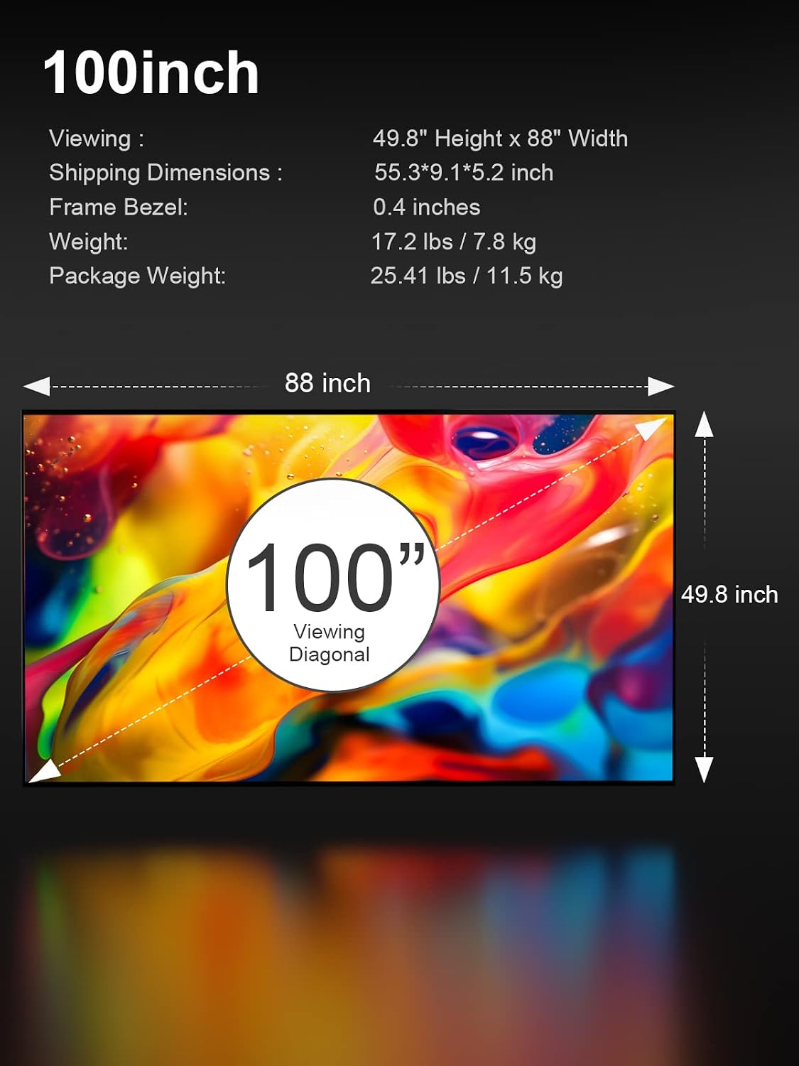 Detalle de AWOL VISION 100 inch Fixed Frame Projector Screen