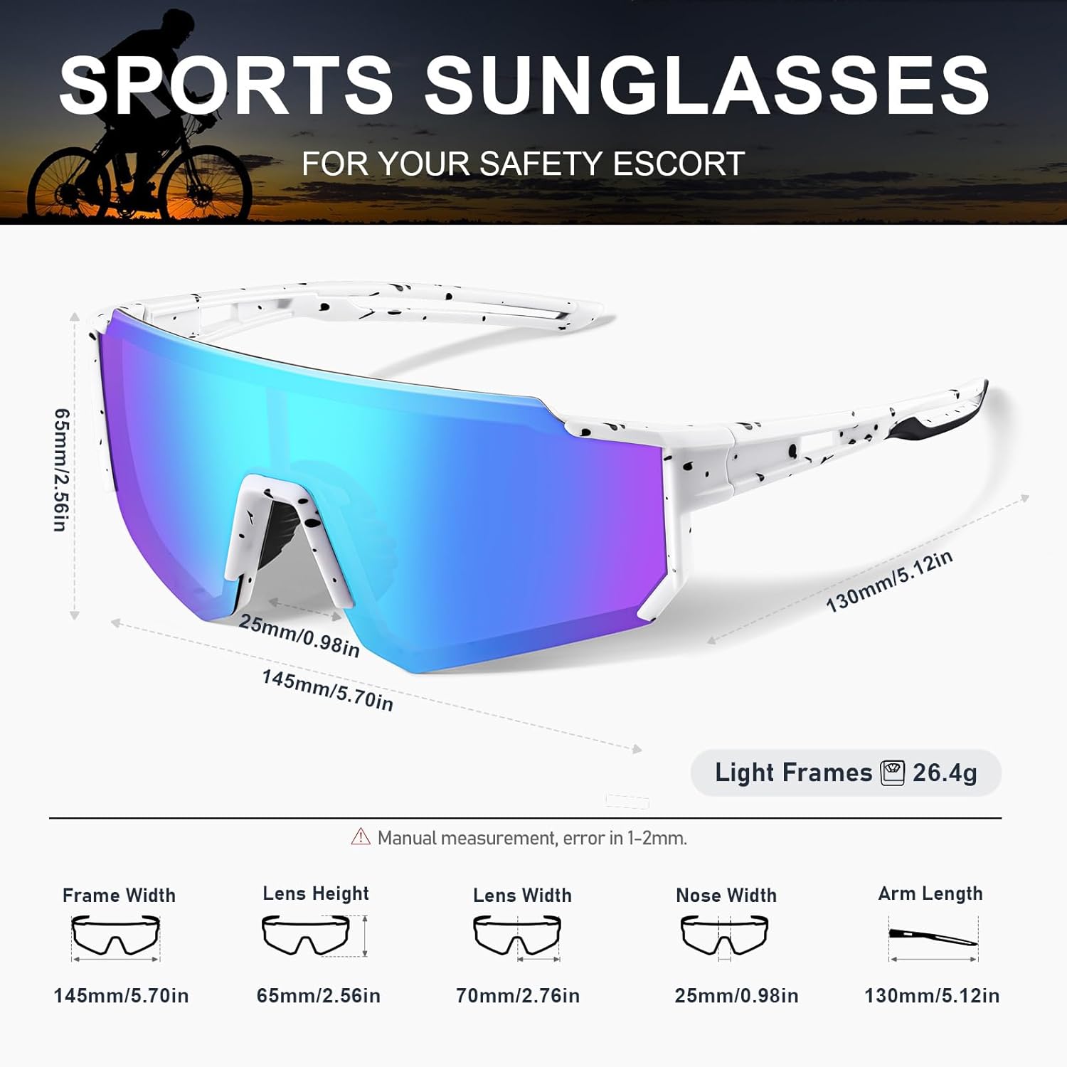 Thumbnail 4 de suoso Sportbrille Sonnenbrille mit polarisierten UV400 Gläsern für Herren & Damen