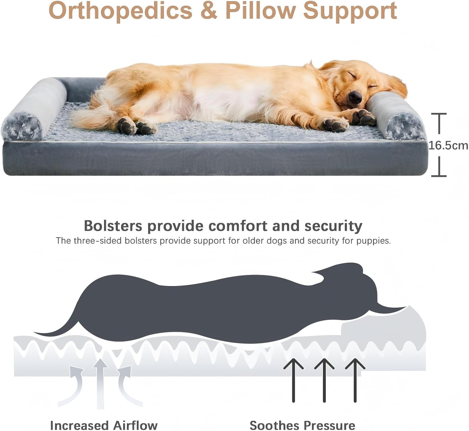 Thumbnail 1 de Quilmfoam Large Orthopedic Dog Bed 3-in-1