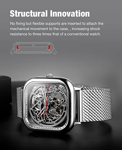 Detalle 2 de CIGA Design Serie C Esqueleto Integral – Reloj automático masculino de 40 mm