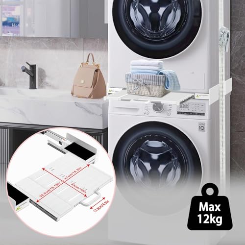 Detalle de NIUXX Cadre Intermédiaire pour Laver avec Étagère — Kit d’empilage universel et confortable