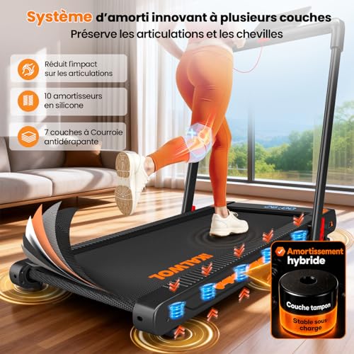 Thumbnail 6 de Tapis de Course 6 en 1 Kalwol: pliable, inclinable à 10% et haut-parleur intégré