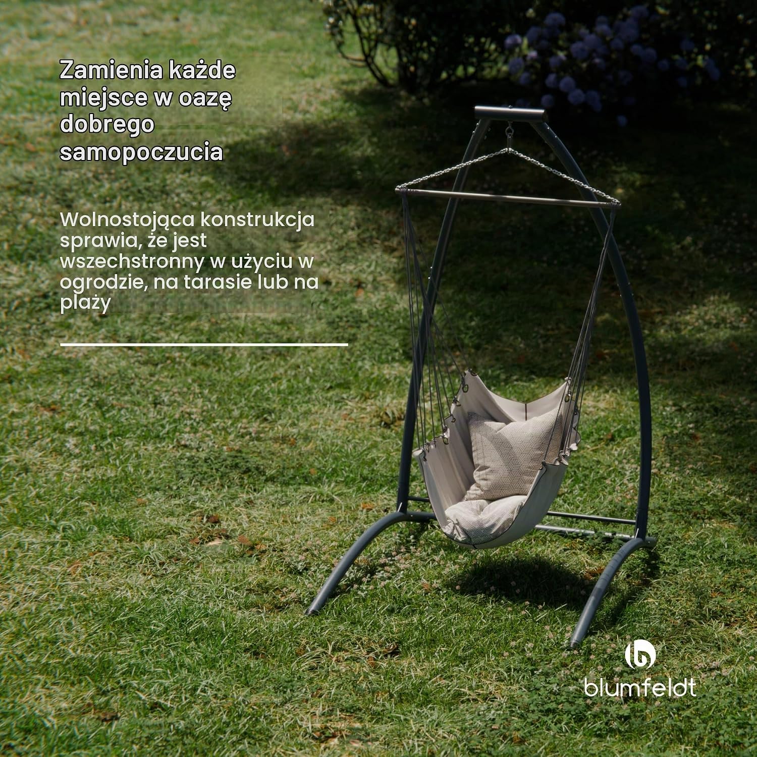 Detalle de blumfeldt GDI17-HS-SS-A – stalowy stojak do fotela wiszącego, antracytowy