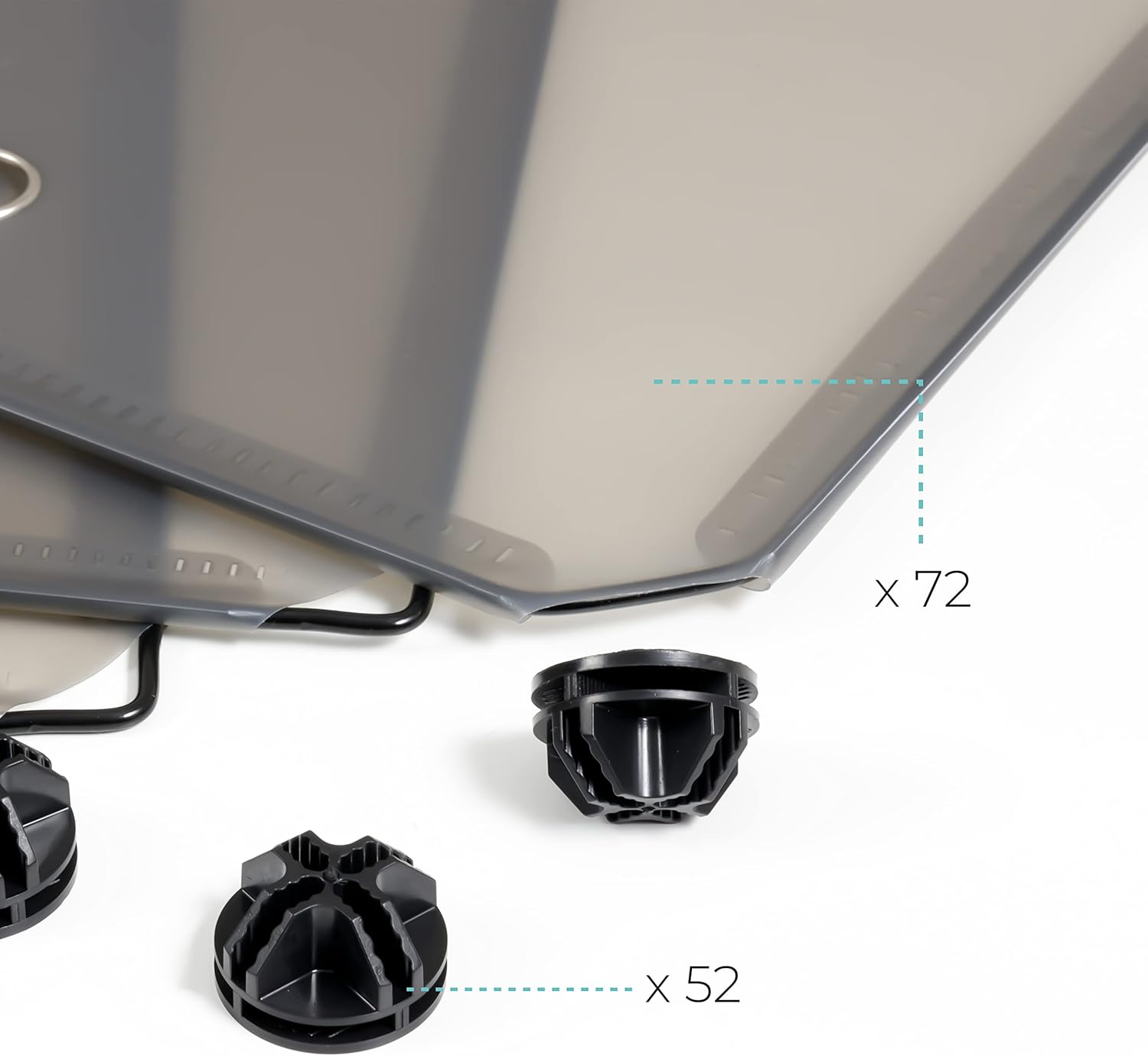 Detalle de Baroni Home Armadio componibile salva spazio, 16 scomparti in PP – grigio opaco 147x37x147 cm