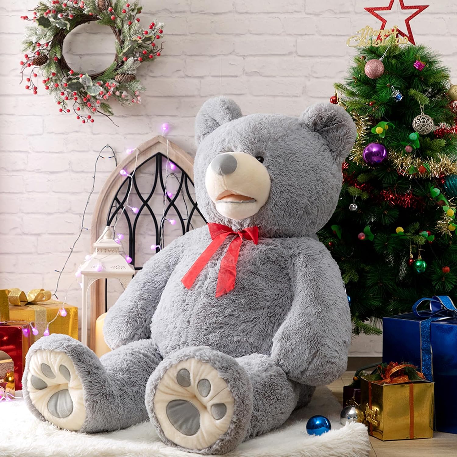 Thumbnail 5 de HollyHOME 150cm Giant Teddy Bear Plush (Grey) — large soft toy for home, cuddles and gifts