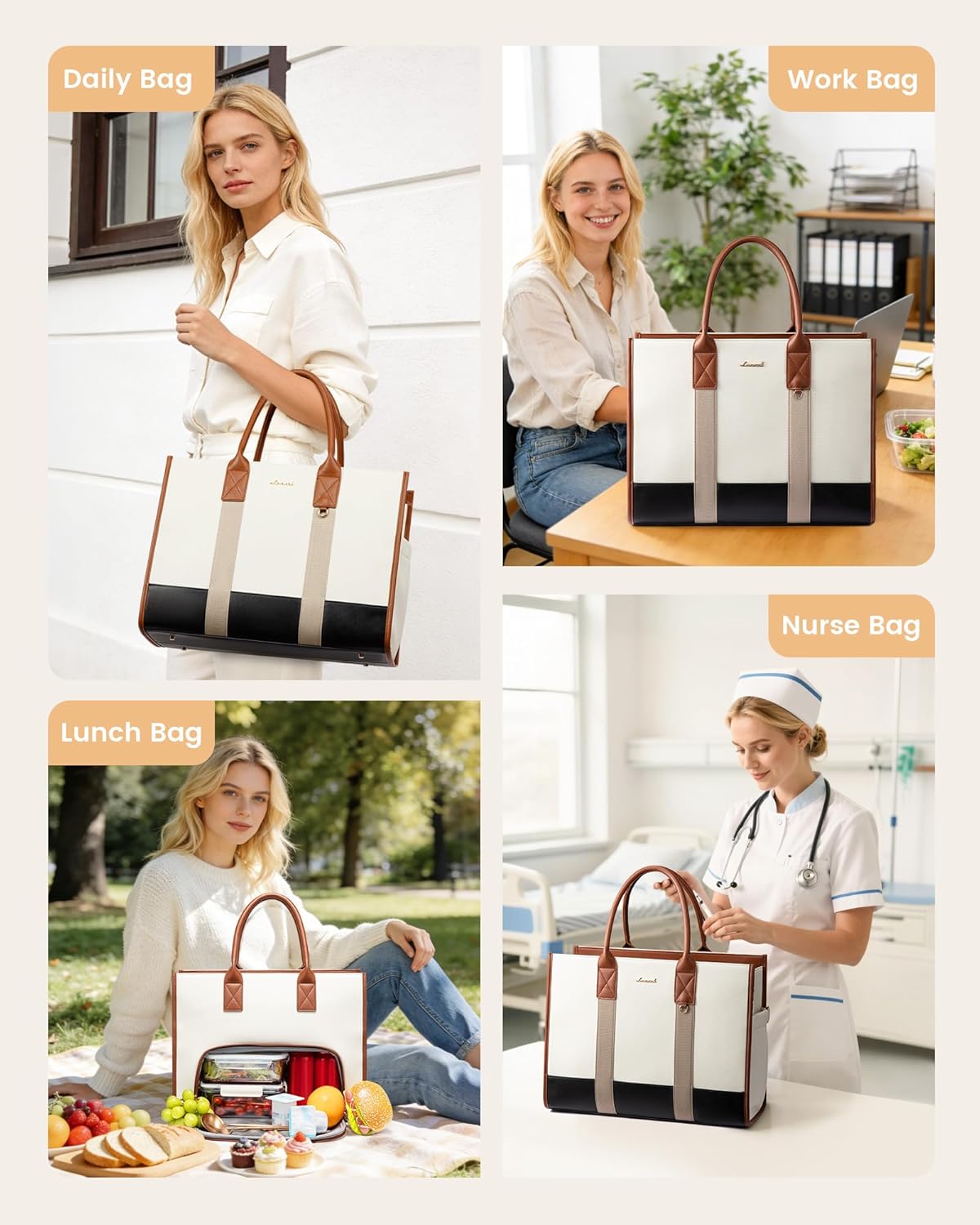 Thumbnail 5 de LOVEVOOK Work Tote Bag 17 Inch