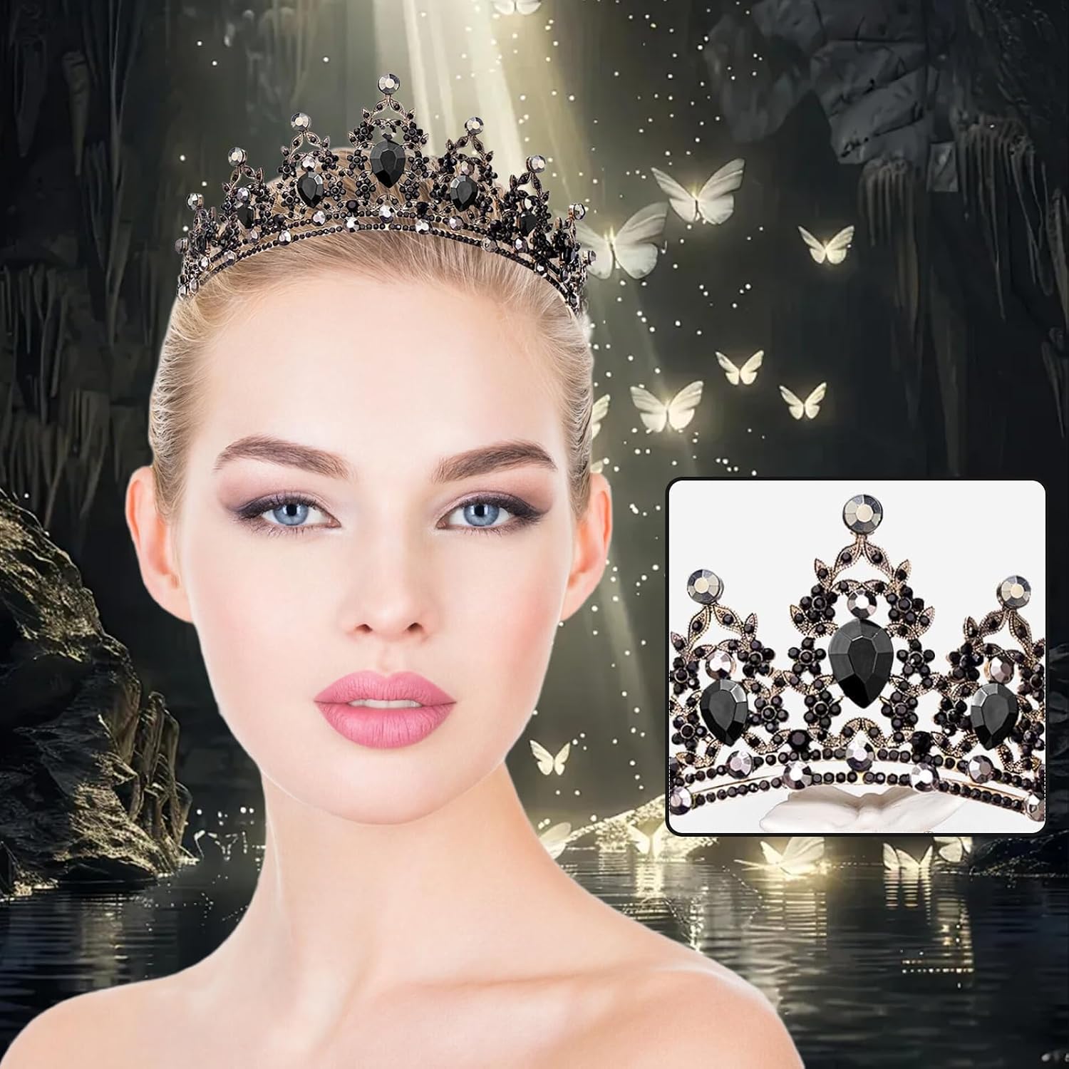 Detalle de HuaMuDM Kristallkrone Diadem 5 cm