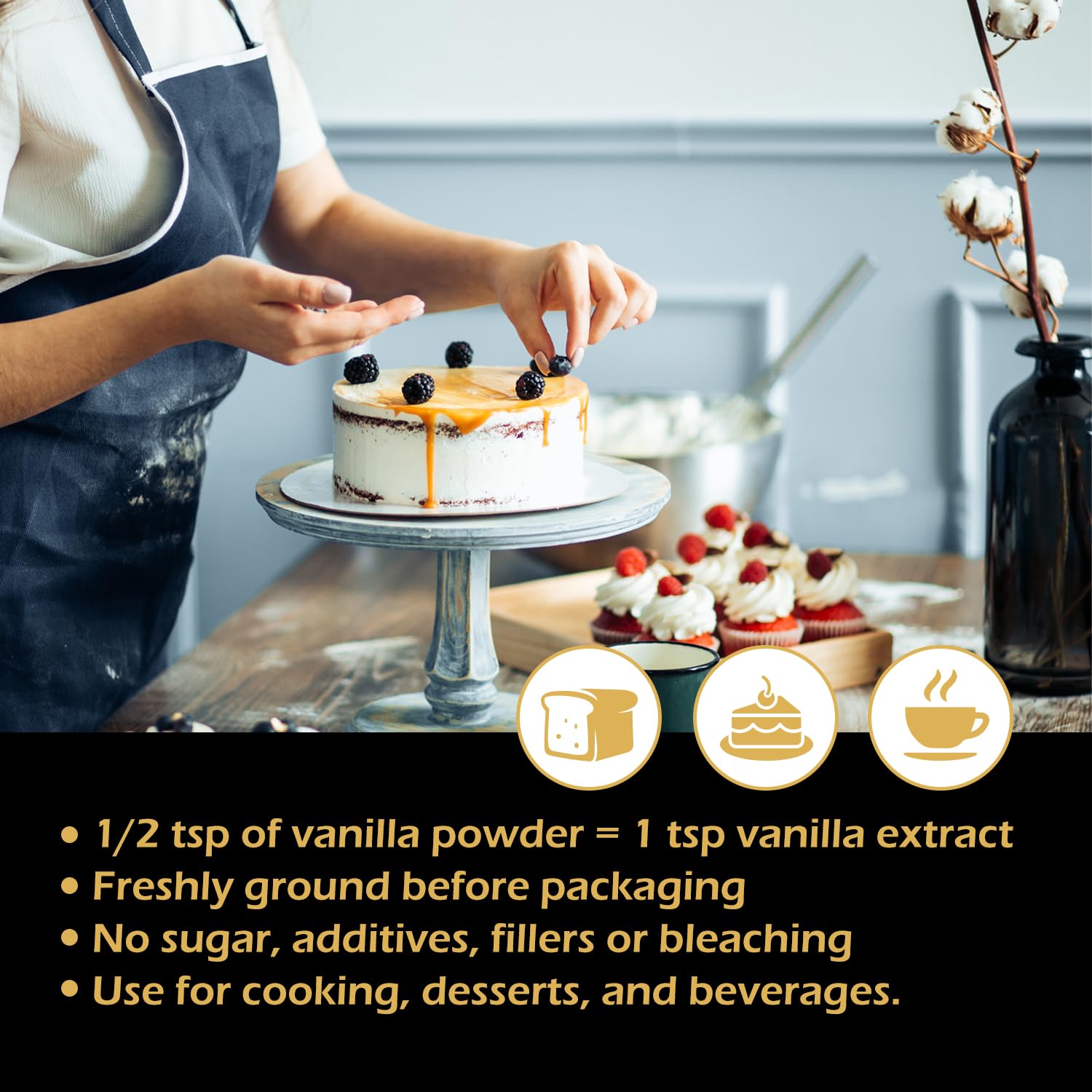 Thumbnail 6 de ORGFUN Madagascar Vanilla Bean Powder, Pure Ground Vanilla, 3.53 oz