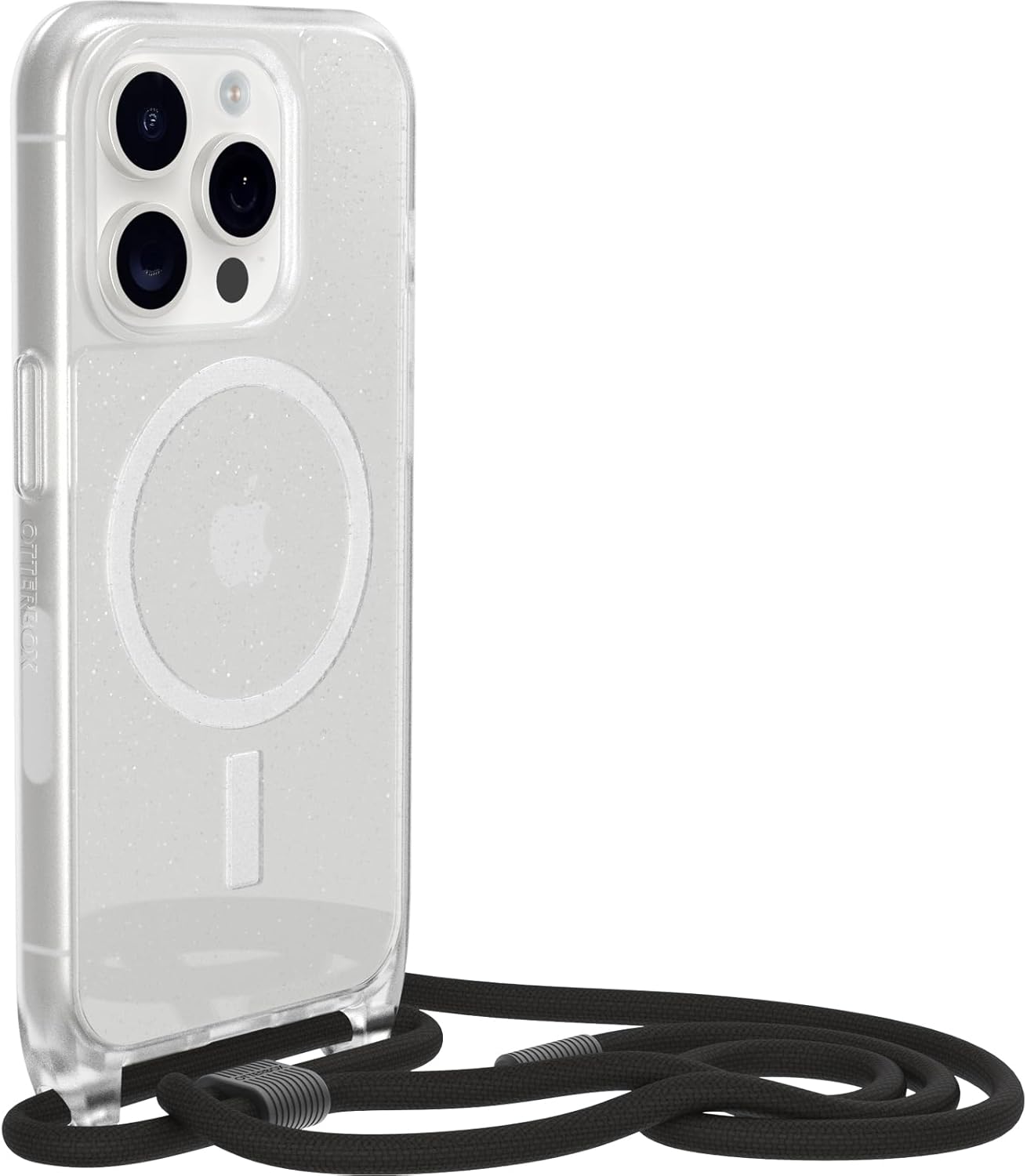 Detalle de OtterBox React Necklace avec MagSafe pour iPhone 15 Pro (coque ultra-fine + collier réglable amovible, Stardust)